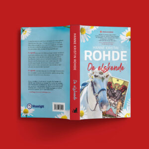 Hanne Kristin Rohde, "De elskende" - book cover design for a cosy crime novel.