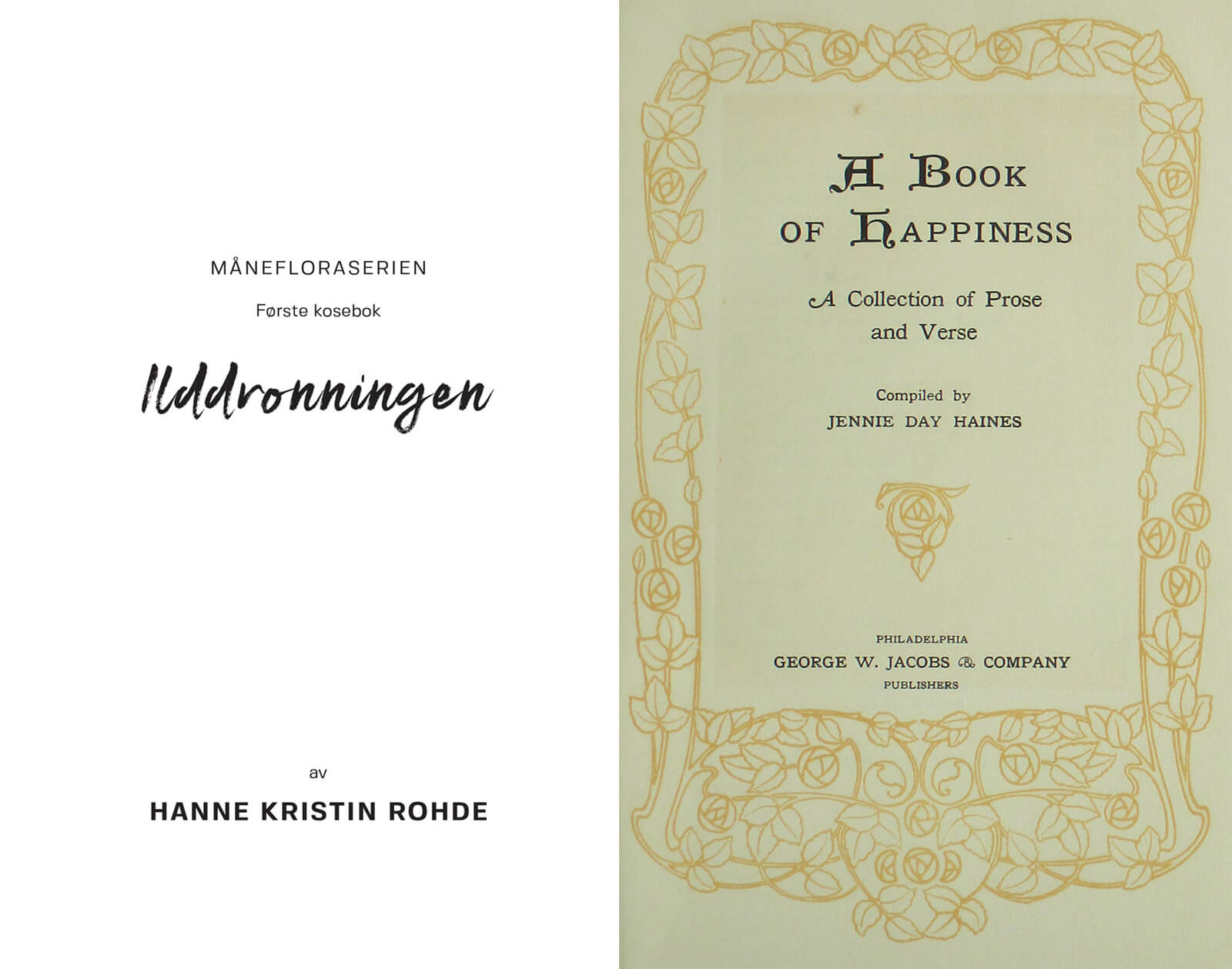 Title pages in book interior design.