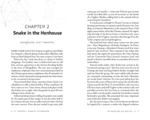 Chapter spread from "The Spear and the Sentinel" by J. Hancock - a unique layout for a thriller novel.
