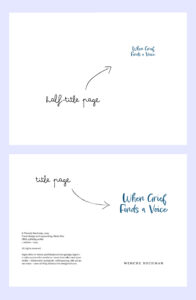 Book formatting - a title page.