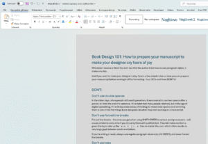 Screenshot from Word for the article "How to prepare your manuscript".