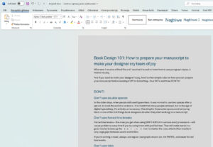 Screenshot from Word for the article "How to prepare your manuscript".