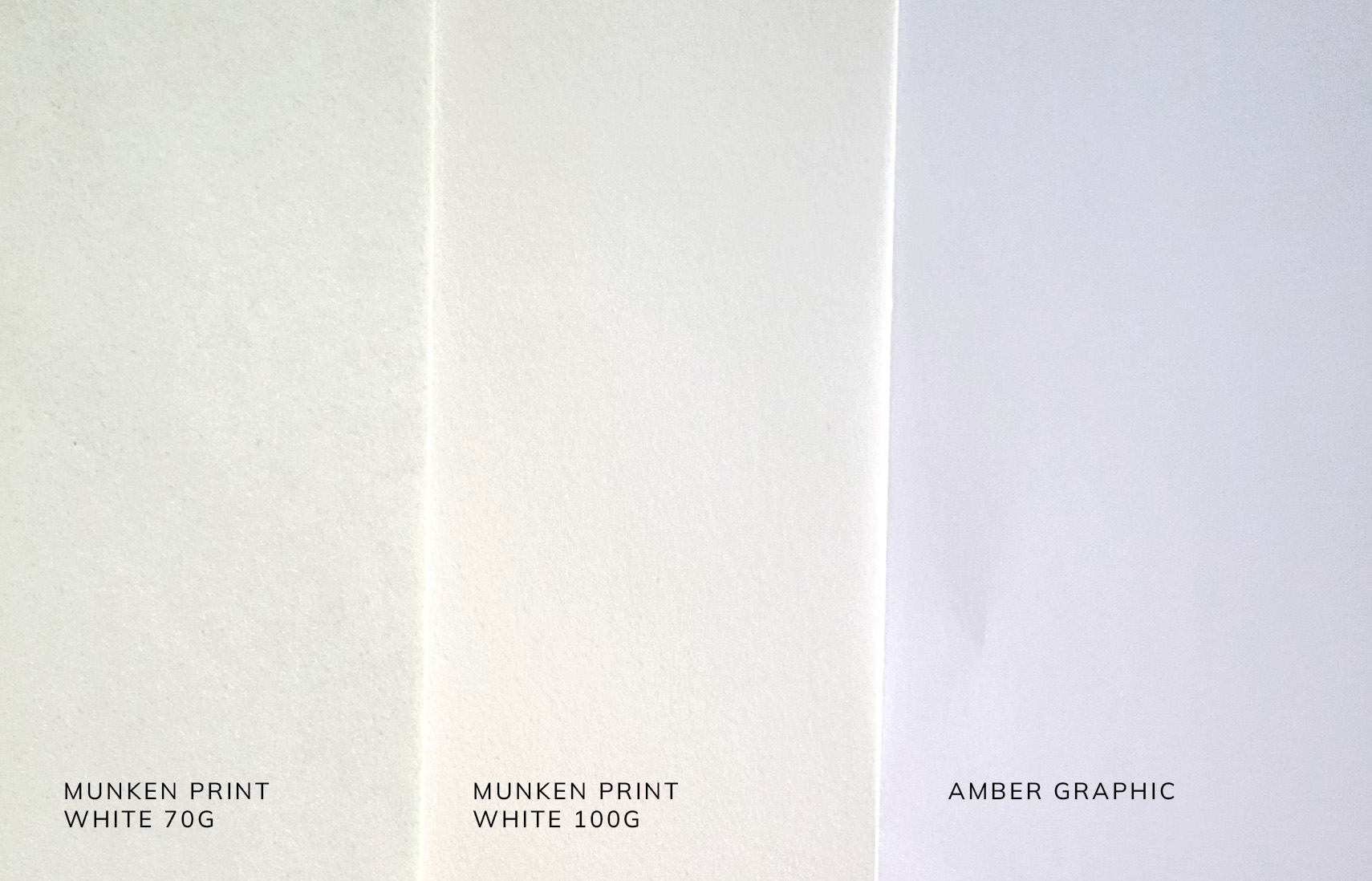 Comparison of different paper colours - Munken Print White and Amber Graphic.